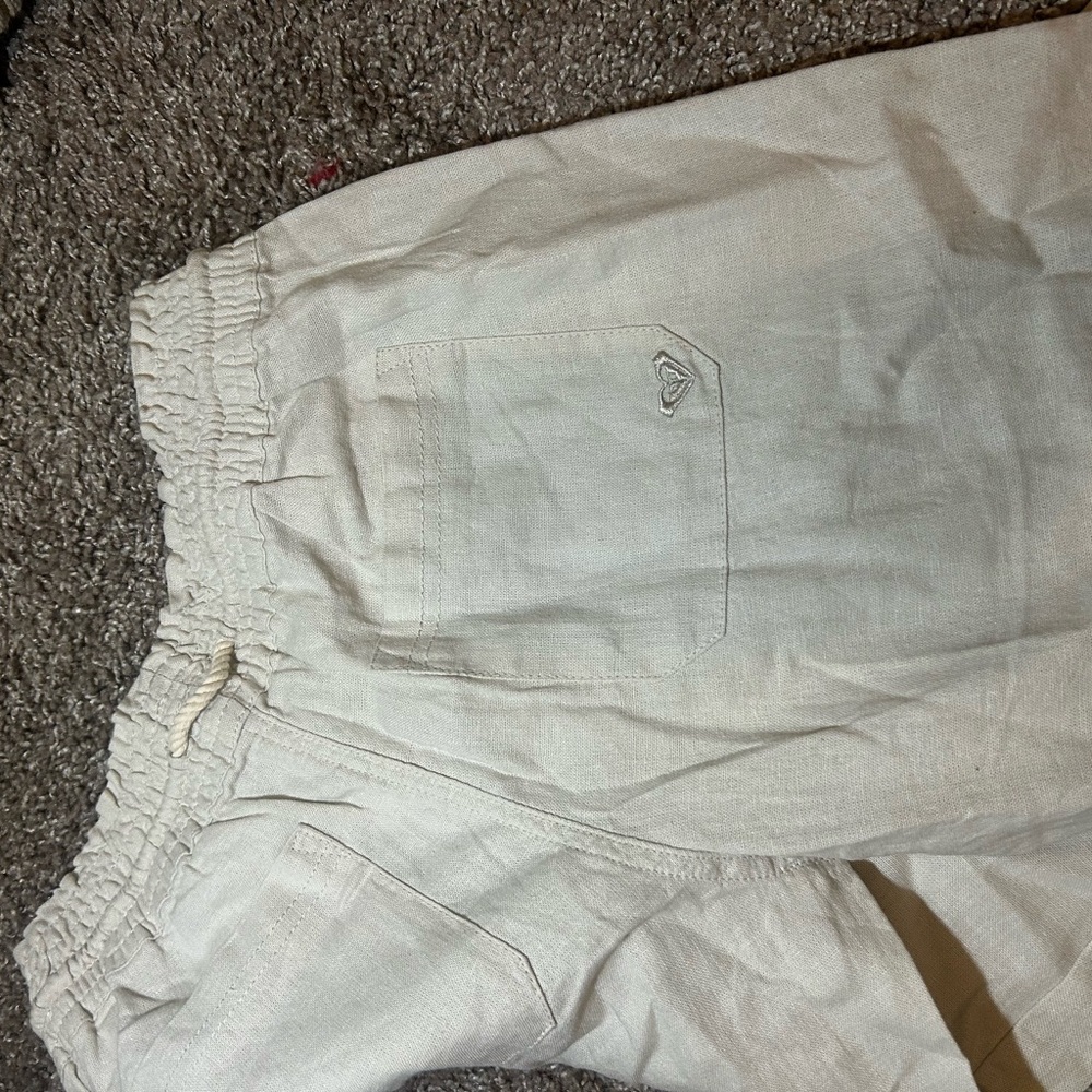 NWT Roxy Lightweight Drawstring Linen Pants - Cre… - image 8
